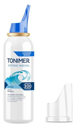 TONIMER Isotonic 300 Normal - 100 ml - Soluzione Isotonica Sterile di Acqua di Mare - Rimuove e Fluidifica il Muco - Indicata per Adulti - Senza Conservanti