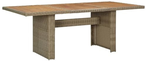ShGaxin Garten-Esstisch, Tisch Balkon, Gartentisch, Balkontisch, Küchentisch, Garden Table, Terrassentisch, Braun 200x100x74 cm Poly Rattan