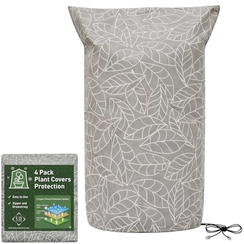 UB-STORE 150x230 CM Confezione da 4 Cappuccio Protezione Piante | Marrone Protezione Invernale Piante Copertura Antigelo | Telo Protezione Piante | Sacco di Protezione Invernale per Piante