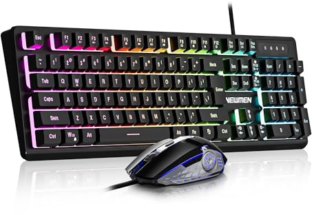 NEWMEN GM104 Wired Gaming Keyboard and Mouse Set,Mechanical Feel Keyboard
