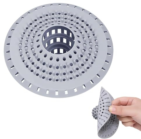 JOOTUEPO 1 Pezzi Silicone Raccogli Capelli Doccia con Ventosa, Filtro per Capelli Protezione Scarico, Universale Filtro di Scarico Anti Capelli per Cucina, Bagno