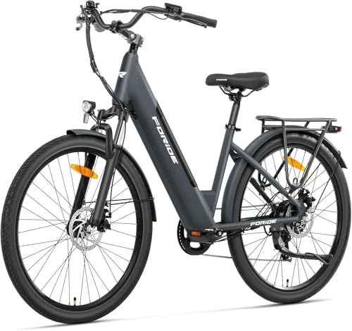 Foride Roamer 1 St Vélo électrique de Ville, Autonomie 100KM, 27.5 Vélos électriques, Batterie 36V 13Ah, E-Bike Urbain pour Adulte Homme Femme, VTC (Gris)