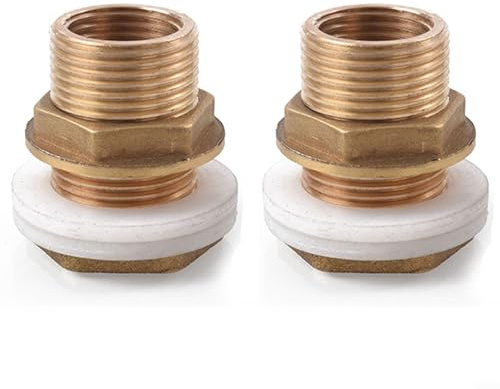 Latón 3/4 pulgadas Guía de tanque de lluvia Barriles Conexión de tornillo con sellos para barriles de agua, tanque de agua y accesorios de tubería