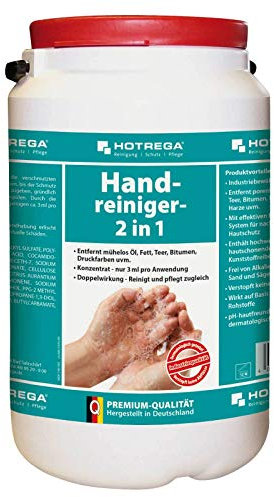 HOTREGA Handreiniger 2in1 3 Liter Eimer | Profi Handwaschpaste mit Rückfettung, hautschonend ohne Mikroplastik | ideal für Werkstatt und Haushalt