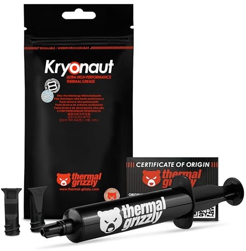 Thermal Grizzly - Kryonaut la pasta termica di qualità superiore - Per raffreddare tutti i processori, schede grafiche e dissipatori di calore su computer e console (37 Gramm / 10 ml)