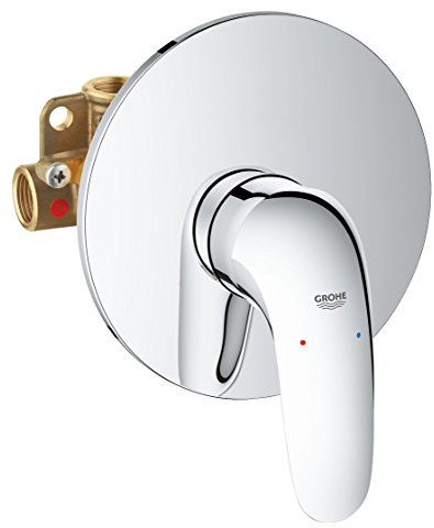 GROHE Eurostyle Single-Lever Shower Mixer A Chrome Wall-Mounted Trim Set for Concealed Installation 23725003