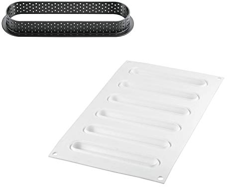 Silikomart Stampi in Silicone per Dolci – Kit Tarte Ring 146x34 6 Anelli - Accessori Professionali per Cucina e Pasticceria - Stampini Monoporzione per Dolci Forno