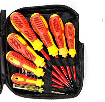Juego de destornilladores aislados Toolstar, 6/7/8 piezas, 1000 V Phillips y destornillador ranurado, juego de herramientas tipo cabeza de tornillo múltiple de voltaje para reparación de electricistas