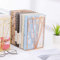 Rose Gold Bookends Large Capacity Office Book Ends Hollow Nonskid Metal Book Rack Book Stand Heavy Duty Bookshelf Desk Tidy Organiser for Home Office Library School Study Decoration