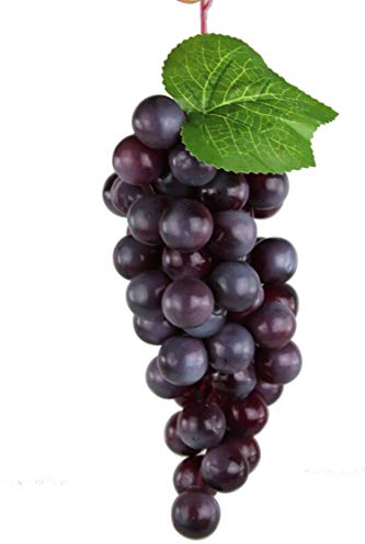 GMMH Künstliche Deko Trauben, (Rot, Rund, 20 cm) Lebensechte Weintrauben, Weinrebe, Plastikobst, Plastiktrauben, Plastikfrucht, Kunstobst, Dekoration, Hochzeitsdeko, Schaufenster, Küche, Hotel