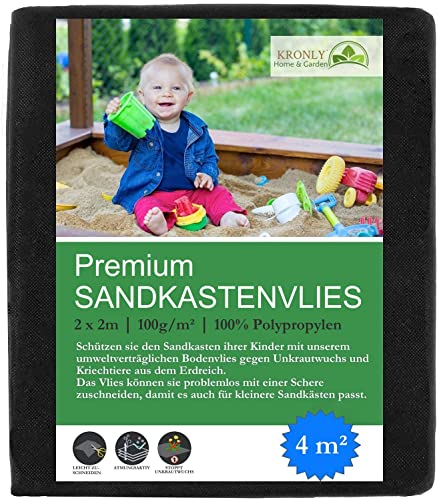 Sandkastenvlies 2x2 m Unkrautvlies für den Kinder Sandkasten Sandkastenunterlage wasserdurchlässig reißfeste Sandkastenfolie umweltverträglich