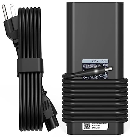QIOUZW 130W 4.5mm Round Tip AC Adapter Laptop Charger Compatible with Dell XPS 15 7590 9530 9550 9560 9570 OptiPlex 3050 7010 7020 7050 5060 5450 9020 Inspiron Precision 5510 5520 5530 5540 Power cord