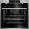 AEG BPE556360M Horno Multifunción, Limpieza Pirolítico, 9 Funciones + Vapor, Cocción Uniforme, Calentamiento Rápido, Sonda Térmica, LCD Táctil, Ventilador XXL, INOX, A+, 71 litros