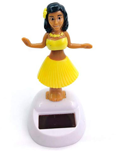 Leling Girl Figure, Dashboard Doll, Solar Powered Dancing Girl, Car Dashboard Decoration, Swinging Bobble Toy, Car Ornaments Dolls, Hawaiian Girl Solar Dancing For Windowsill, Car, Desk