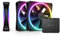 NZXT F120 RGB Duo Triple Pack - 3 x 120mm Dual-Sided Fans with Controller – 20 Individually Addressable LEDs – Balanced Airflow and Static Pressure – Fluid Dynamic Bearing – PWM – Black