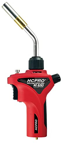 Trigger Start MAP-Pro Propane Torch Kit – High Intensity Swirl Flame Welding & Brazing Torch for HVAC, Plumbing, Soldering – Interchangeable Tips, Metal Body HCPRO