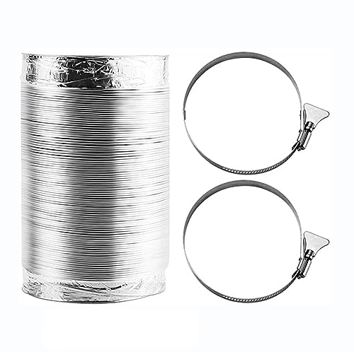Tuyau Ventilation Tuyau D'Evacuation Flexible Conduit D’Air pour Climatisation Sèche-Linge Hotte Aspirante Ventilateur avec 2 Colliers De Serrage en Acier Ø 80/100/110/120/150/160/170/180/200mm (Colo