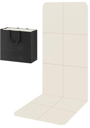 Faltbare Yogamatte für Reisen, rutschfeste Trainingsmatte, 0,6 cm dick, perfekt für Pilates und den Außenbereich, TPE rutschfest, mit Tragetasche, Beige
