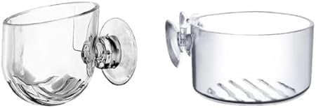 ZGLUZP 2Pcs Aquarium Plant Pot, Glass Fish Tank Plants Holder Aquarium Planter, Aquarium Decoration Plants Cup with Suction Cups for Fish Tank Ornament Aquarium Plastic Plants Décor,Aquariums