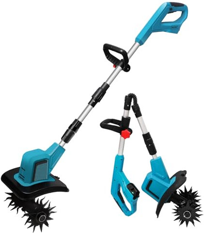 Motobineuse sans Fil pour Batterie Makita 18V, Motobineuse Électrique avec Moteur sans Balais, Hauteur Réglable, Largeur Travail 20 cm, Profondeur Travail 15 cm, pour Jardins et Cours (sans Batterie)