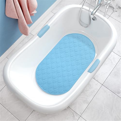 Morbuy Alfombrillas de Bañera Antideslizantes, Silicona Alfombra Baño con Ventosa Fuerte, Lavable a Máquina Alfombrillas de Ducha para Usos del Baño (Azul,42x25cm)