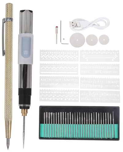 LIFKOME Mini Herramienta Eléctrica de Grabado y Tallado con Velocidades Ajustables Lápiz Rotatorio USB Recargable para Corte Pulido y Bricolaje Kit Compacto para Trabajos Delicados