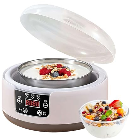Yoghurt Maker, Small Crumb Machine with Adjustable Time and Temperature, Automatic Ice Cream Machine, for Ice Cream, Kitchen, Cooking, Parfait, Cheese, Ice Cream Cones, Camping, Parties