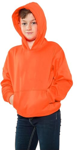 A2Z 4 Kids Barn Flickor Pojkar Tröja Top Designer Tillfällig - Plain Sweat Hoodie Neon Orange 5-6