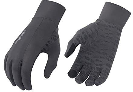 Eddie Bauer Touchscreen Warm Running Glove Liners, Standard Men's and Women's Cool Weather Gloves, Dark Grey, Large