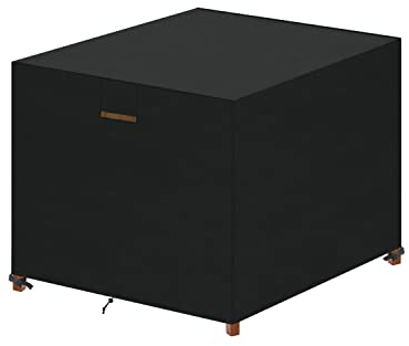 SanGlory Schutzhülle Gartenmöbel Plane Wasserdicht Abdeckplane Gartenmöbel Abdeckung Winterfest Gartentisch Abdeckhauben Balkonmöbel Abdeckung 420D Oxford Tischabdeckung Gartenmöbel Hüllen 84x84x80cm