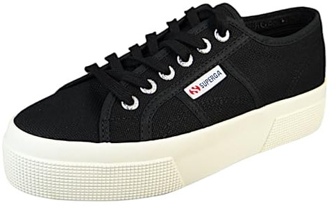 SUPERGA Unisex Piattaforma 2740 Pumps, Schwarz Full Elfenbein, 42 EU