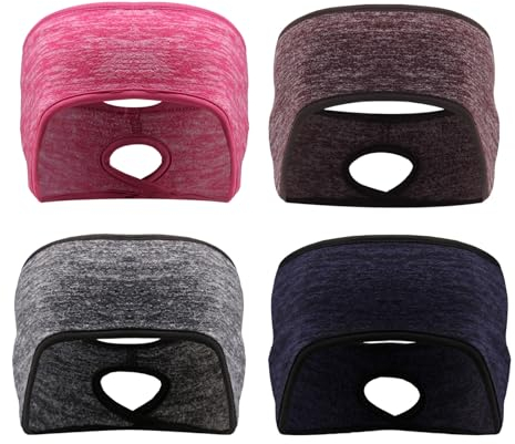 EUPSIIU 4 Stück Stirnband Pferdeschwanz Damen Sport Stirnband Ohrenwärmer für Frauen Mädchen Ohr Wärmer Stirnband Vollständige Abdeckung Ohrenschützer Stirnband Sport Stirnband für Außeneinsatz