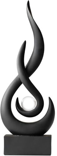 XYQXYQ Moderne abstrakte Kunst-Tischdekoration, Kunstharz, Goldstatue, moderne weiße Ornamente für Wohnzimmer, tolle Geschenkidee, Heimdekoration, 12,7 x 6,3 x 26,7 cm, Sammlerstücke für Zuhause