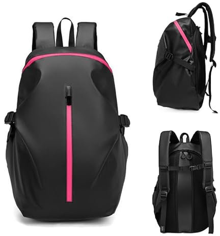 mjmoto Motorrad-Rucksack, reflektierende Motorradhelmtasche, Rucksack für Herren und Damen, große Kapazität, wasserdicht, Reiserucksack, Schultertasche (Rosa)