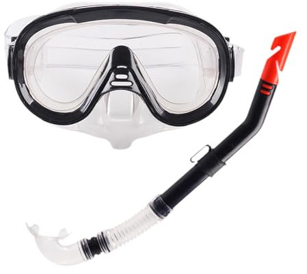 JISADER Tauchmasken-Schnorchelset, professionelle leichte Schwimmmaske für Männer und Frauen für Erwachsene, Taucherbrille, zum Schwimmen, Wassersport, Schwarz, klar