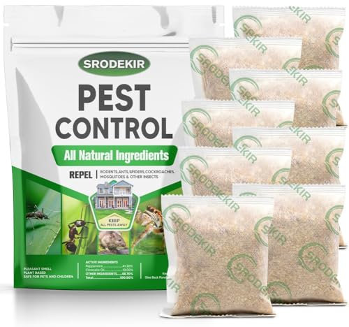 SRODEKIR Pest Control Pouches,Rodent Repellent, Mouse Repellents,Better Than Ultrasonic, Mice Repellent Indoor,Rat Deterrent, Repel Mosquito, Roach, Ant, Rodent,Spider, Moths & Other Pest Repellent-8P