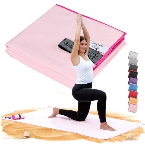 Wowtowelz kompaktes Mikrofaser Handtuch, Reisehandtuch, Sport- Fitnesshandtuch, Strand- Badetuch, leicht u. schnelltrocknend, (Pink, 145 x 70 cm)