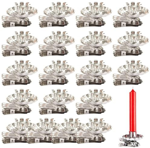 Haowul 20pcs Christmas Tree Candle Holder Clip on Candle Holders Window Candle Holder Clamps Traditional Vintage Candle Holders with Clip