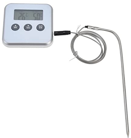 Kötttermometer, intelligent matlagningstermometer, 3 knappar, digital LED-skärm, multifunktionell ugnstermometer, kökstermometer med sond för matlagning, bakning, grillning