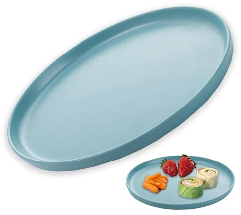 Tkxjry Vassoio Antiscivolo, Rivestimento Antiscivolo Bordo Alto Vassoio, Vassoio Decorativo, Vassoio Decorativo Rotondo, Rotondo Diametro 10 In, Per Servizio Ristorante, Bar, Cucina Casa (Verde pino)