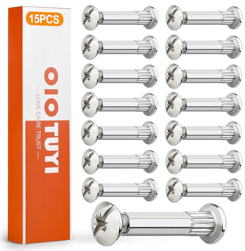 OioTuyi 30 tornillos de casquillo M6 y conectores para muebles (32-42 mm), juego de tornillos de conexión para muebles, armarios y armarios, conectores de muebles, tornillos de conexión para muebles