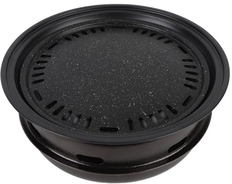 Barbacoa de carbón vegetal, redondo, sin humo, con red de barbacoa espesada para uso comercial en casa (grande)