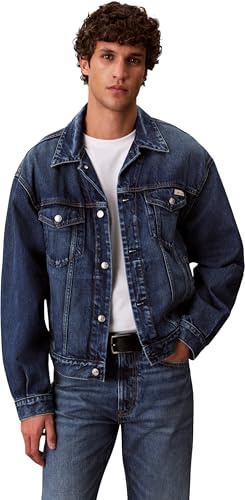 Calvin Klein Cazadora vaquera Hombre 90s Horizon Trucker con bolsillos en el pecho, Azul (Horizon), 3XL