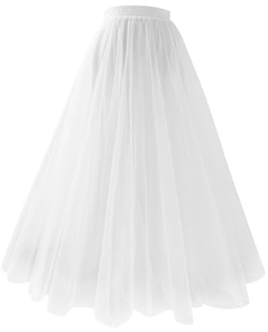 Gonna in tulle, da donna, sottogonna lunga, tutù anni '50, retrò, balletto, linea ad A, gonna a rete, a vita alta, per carnevale