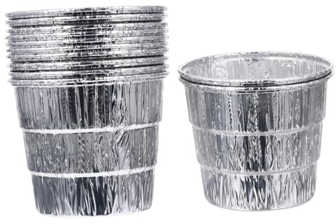 HOMSFOU Rivestimento in Alluminio per Secchio del Grasso Barbecue, Set da 12 Pezzi, Rivestimento Professionale per Griglie Esterne, Resistente alla Ruggine e Adatto per Pellet per Facile