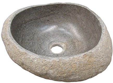 Océan Line Vasque à Poser en Pierre de rivière Eden-Roc 40 40×40×15 cm