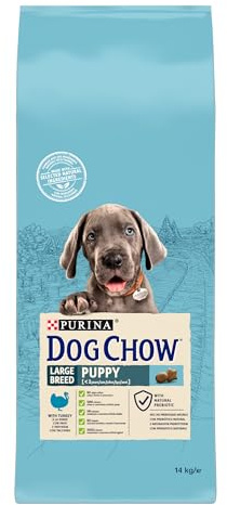 Purina Dog Chow Pienso para Perro de raza Grande Cachorro, Junior, Bebé con Pavo, saco de 14kg