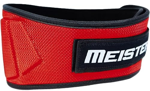 Meister konturerat tyngdlyftningsbälte i neopren 15 cm ryggstöd – röd – XXL
