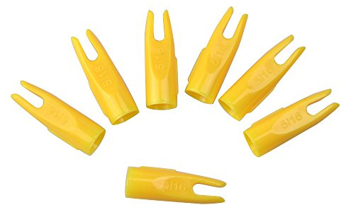 ZSHJG 50pcs Plastica Cocche della Freccia 5/16 Tiro con L'Arco Freccia Nock Cocca Cocche in Plastica Freccia Pin Nock dell'albero della Freccia (Giallo)