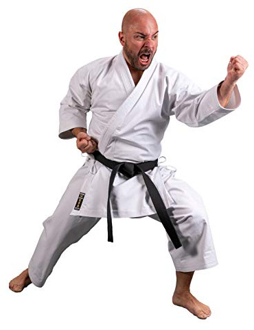 Kamikaze Kimono America karate för träning och tävling Kata, Vitt och blått, 3.5 / 165 cm